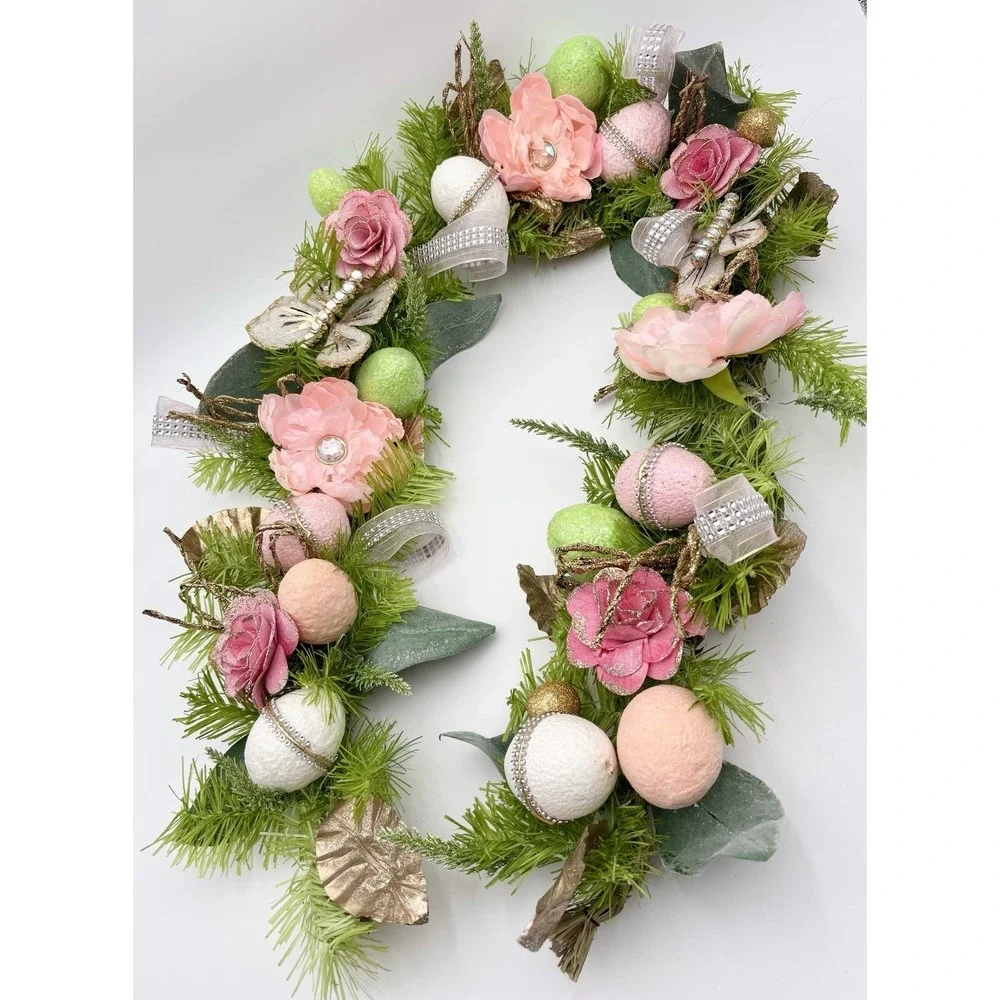 EASTER Capiz Gold Embellished Eggs‎ Butterfly 5ft GARLAND
